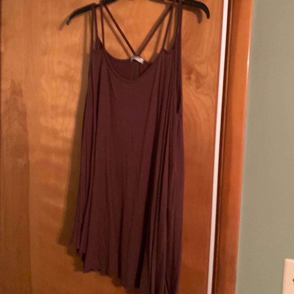 Strappy float brown tank top